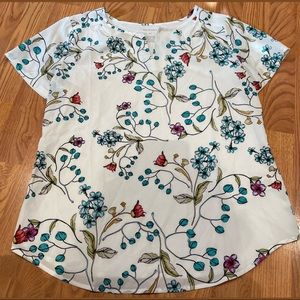 Floral mixed media blouse from Van Heusen